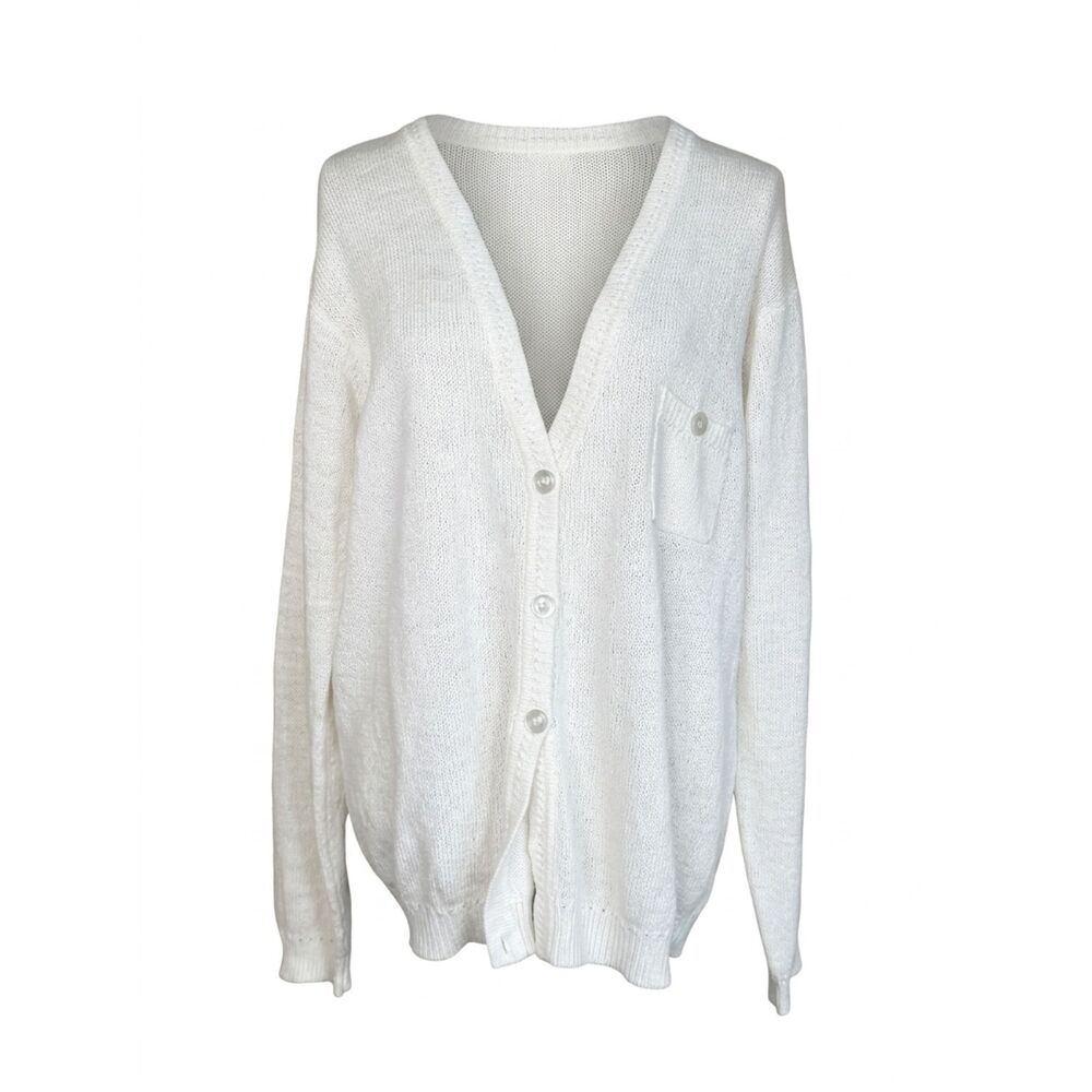 ALLISON SMITH VINTAGE PREPPY COASTAL CASUAL KNIT CARDIGAN  SZ. X-LARGE